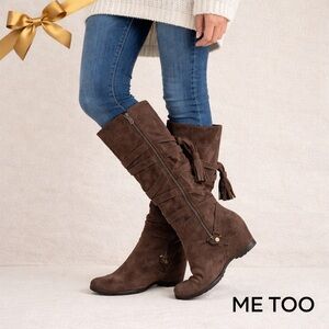 Brown Suede Leather Boots Size 6M Me Too Sydney